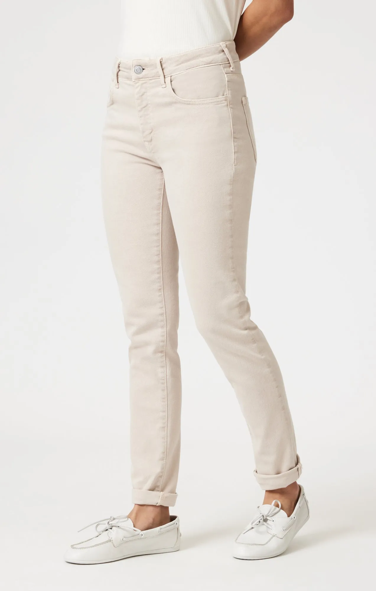 KATHLEEN SLIM BOYFRIEND IN BEIGE FLEX BLUE