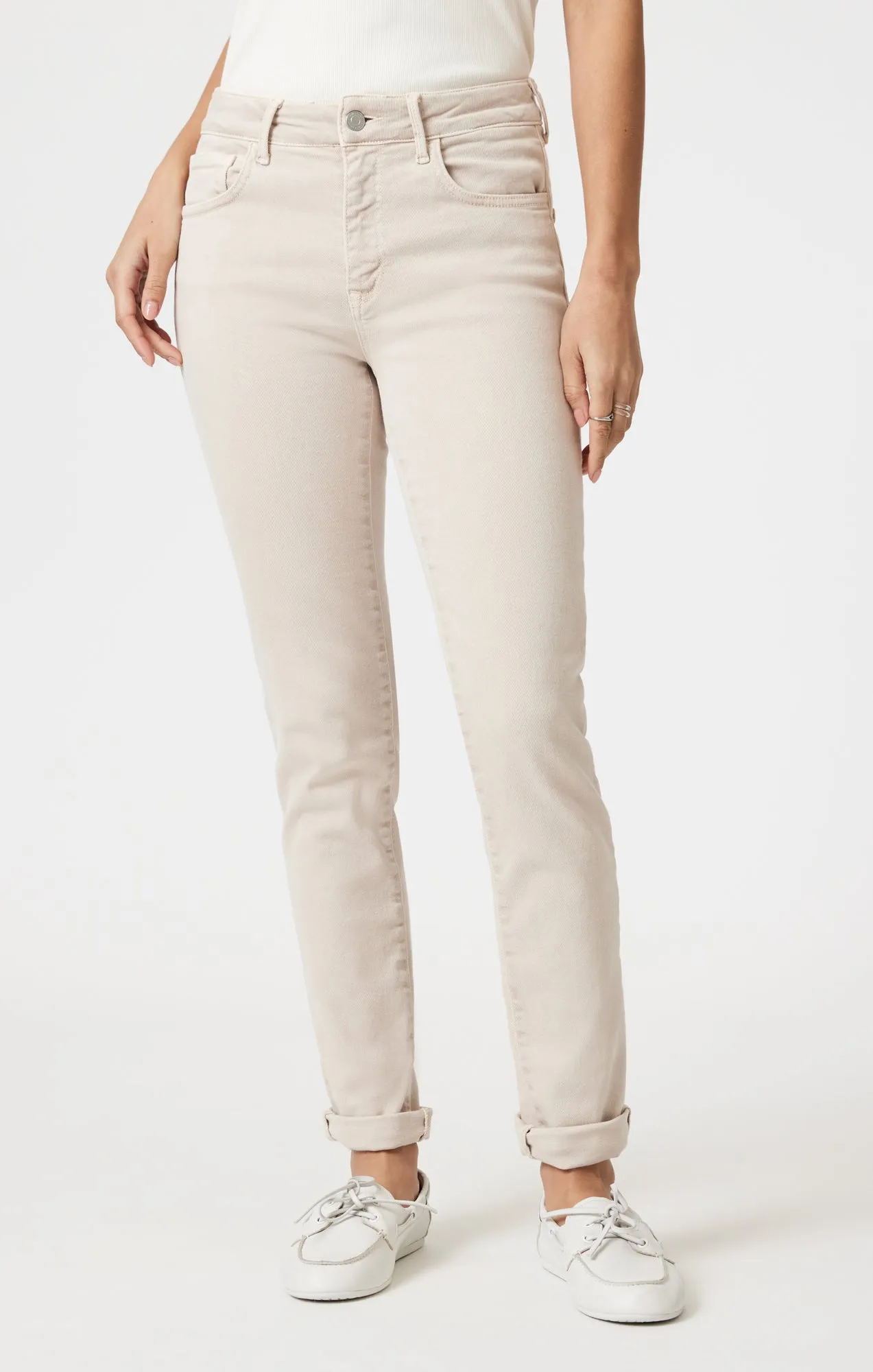 KATHLEEN SLIM BOYFRIEND IN BEIGE FLEX BLUE