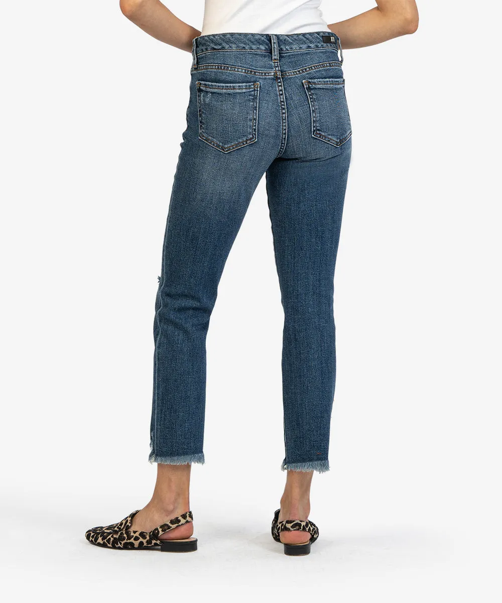 Kut Reese Ankle Straight Leg Raw Hem