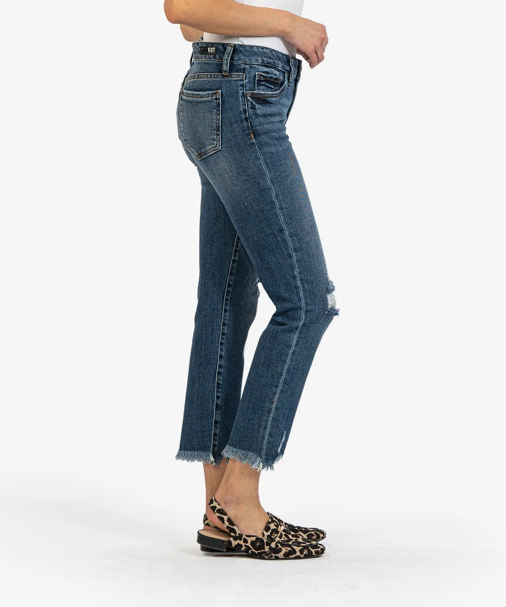 Kut Reese Ankle Straight Leg Raw Hem