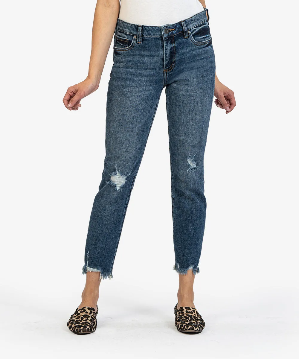 Kut Reese Ankle Straight Leg Raw Hem