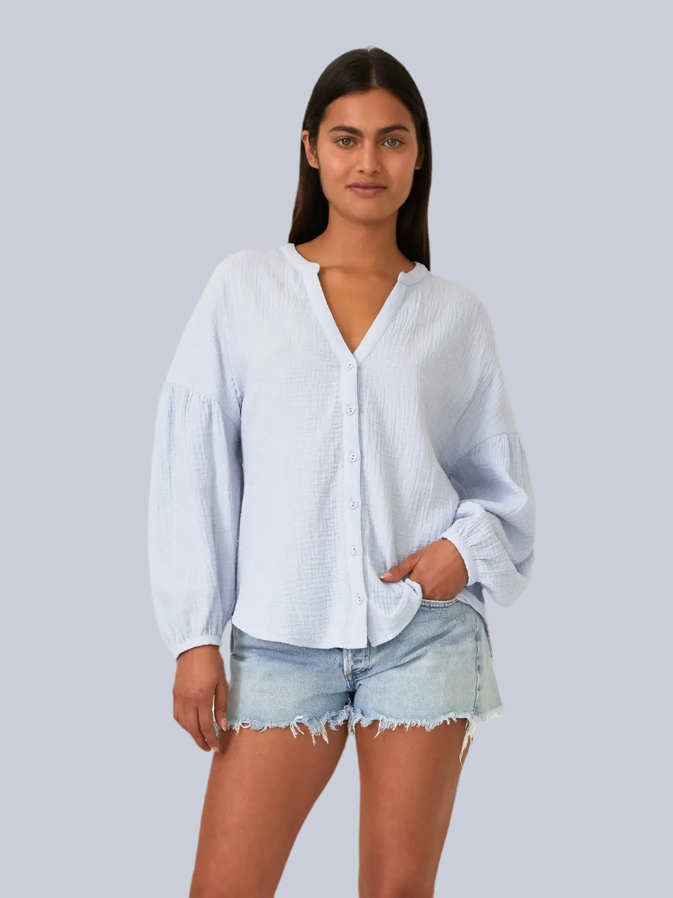 Maggie Long Sleeve Button Down Blouse