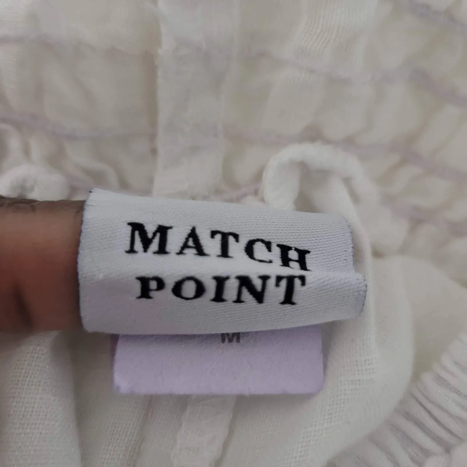 Match Point White Linen Pants Bloomers Side Drawstring Elastic Waist Size Medium