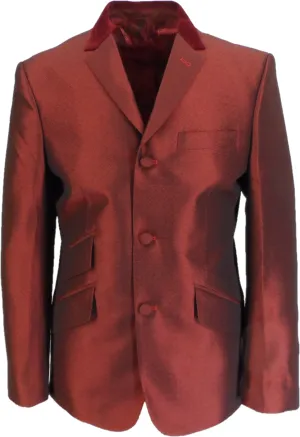 Mazeys Mens Tonic Burgundy Suit Jacket