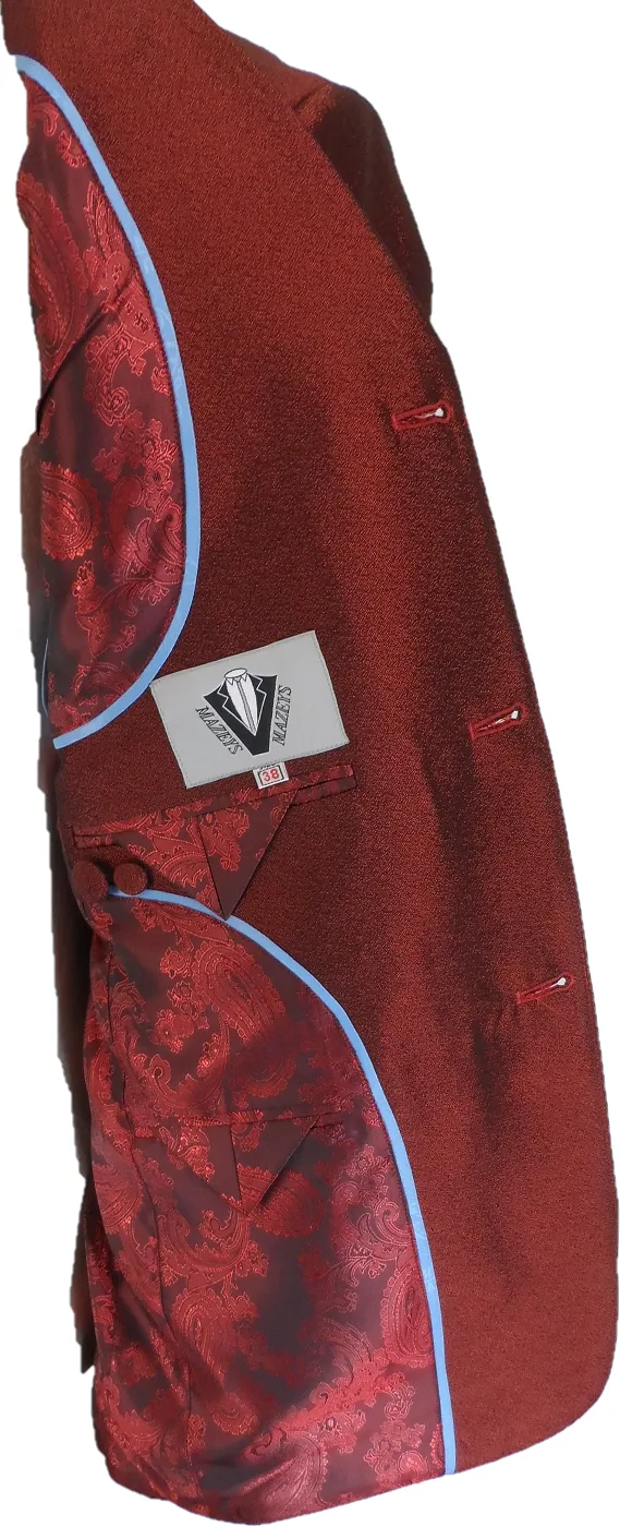 Mazeys Mens Tonic Burgundy Suit Jacket