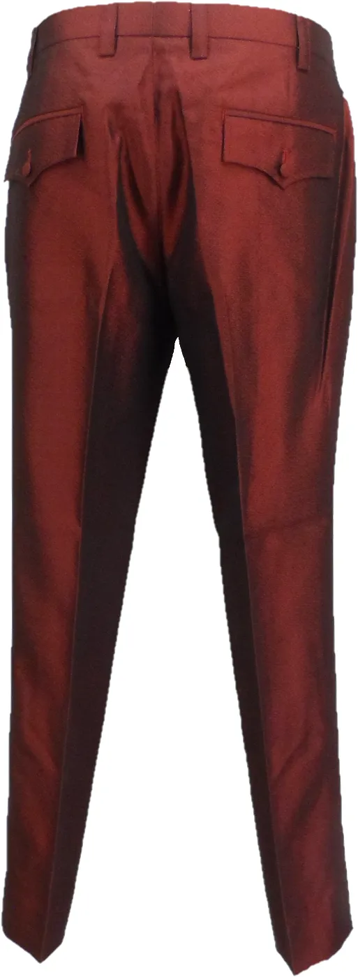 Mazeys Mens Tonic Burgundy Suit Trousers
