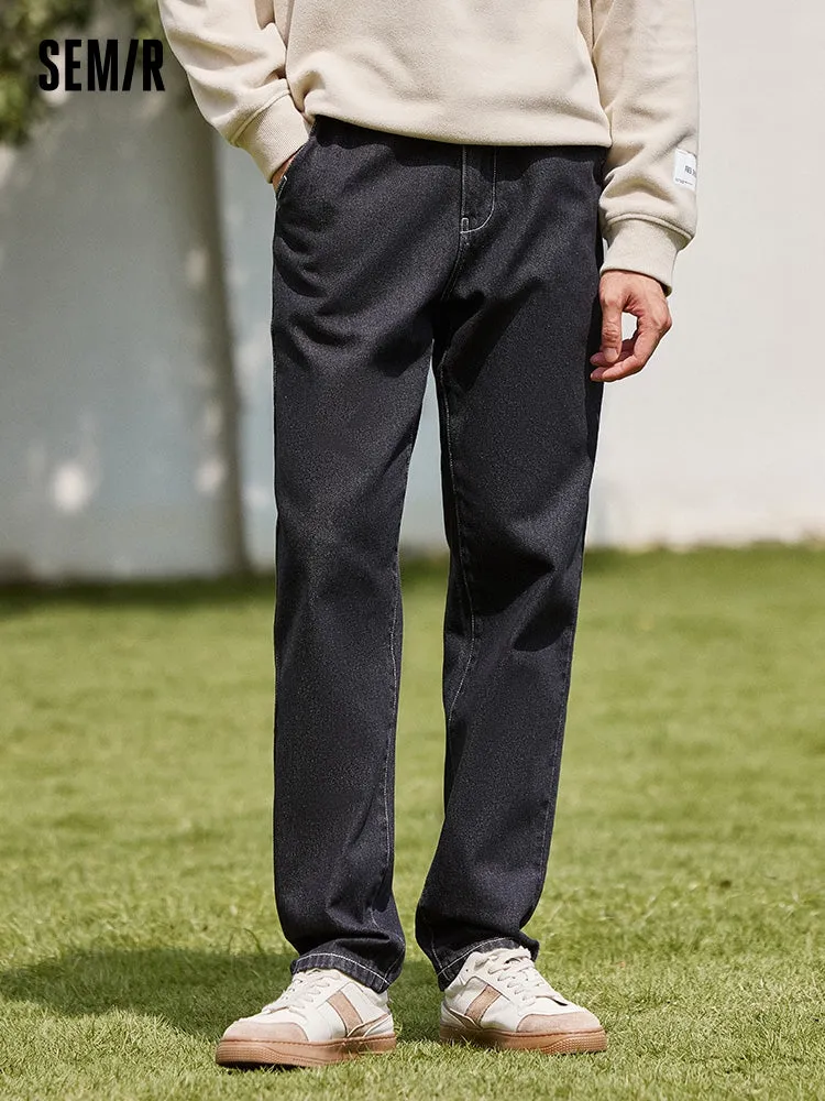 Men's denim medium blue tapered pants