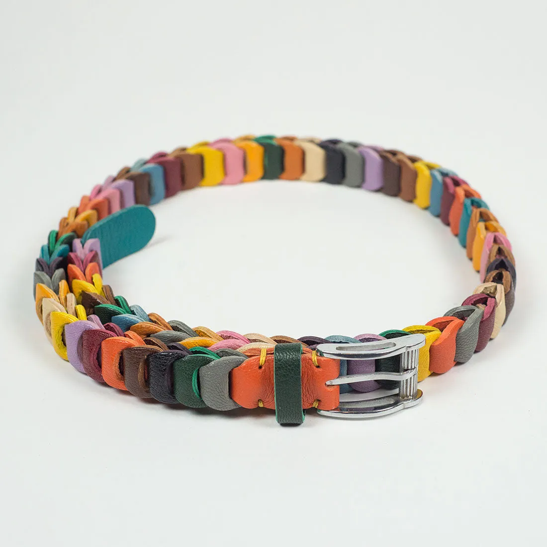 Multi-color linked boho belt