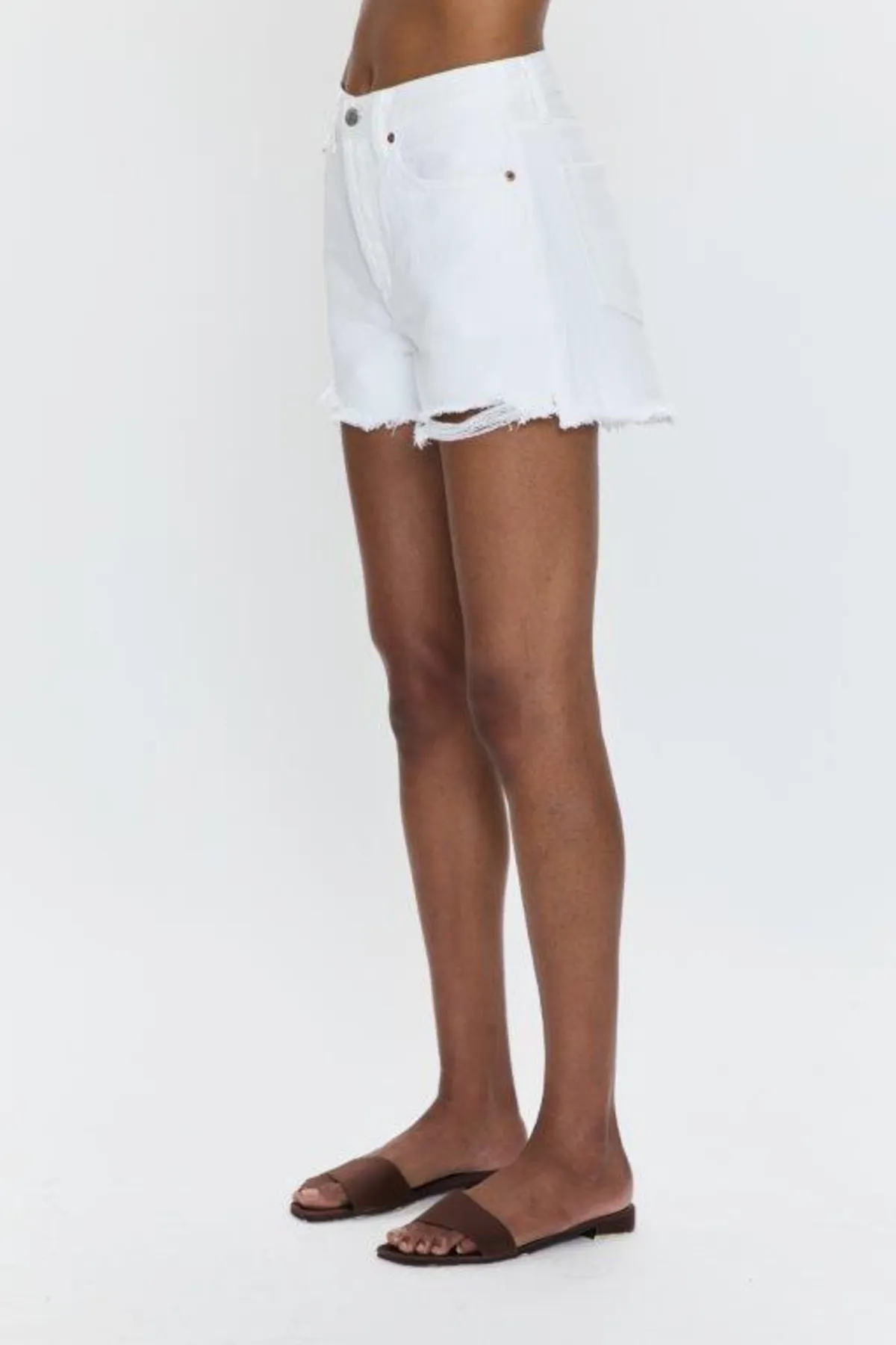 Nova High Rise Cut Off Short | White Vintage