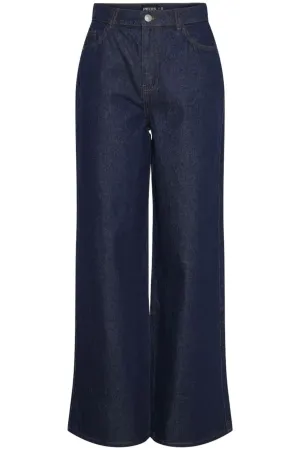 Pieces - Pcselma Wide Jeans Rinse - 4555283 Dark Blue Denim