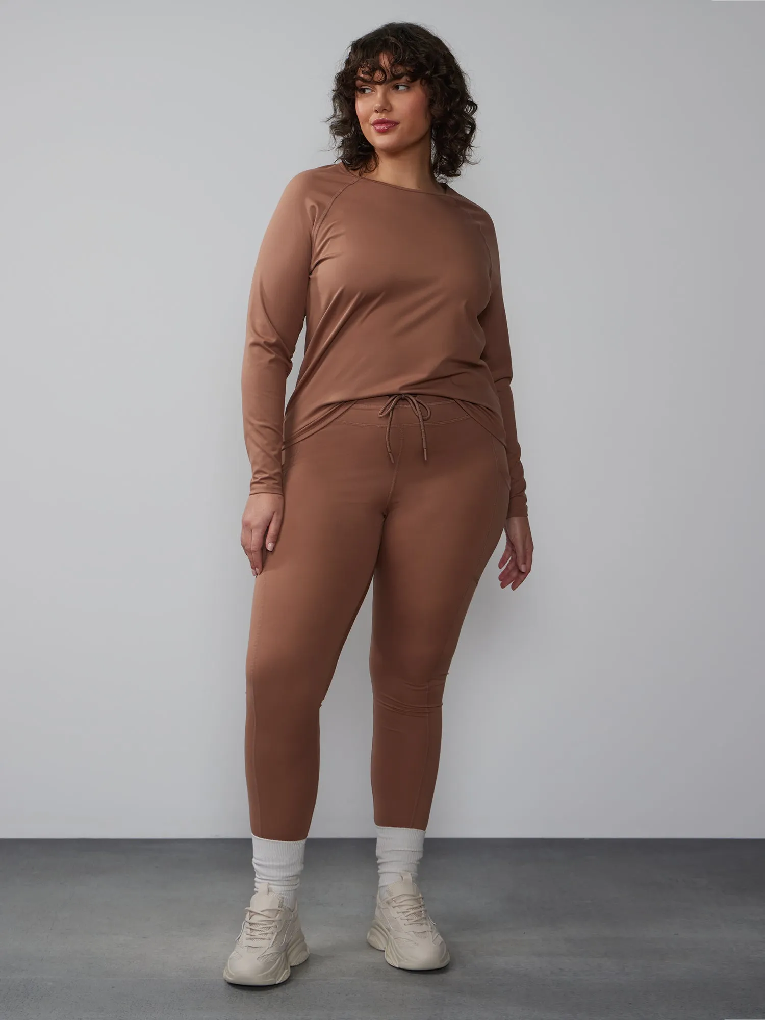 Plus High Rise Drawstring Yoga Pants