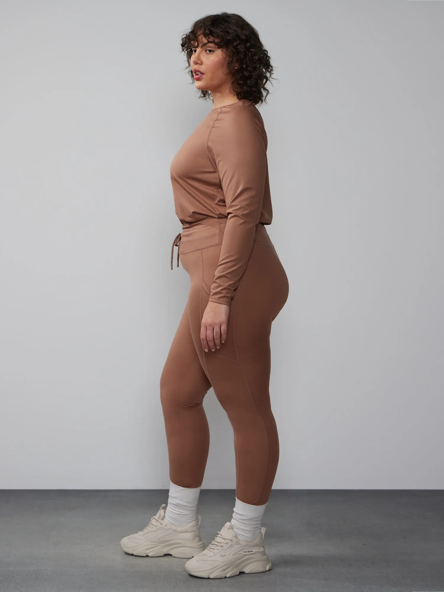 Plus High Rise Drawstring Yoga Pants