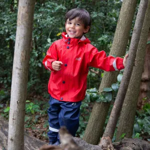 Rainy Day Waterproof Jacket and Trousers Set Red