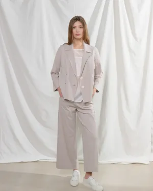 rialto48 Wide Leg Stretch Trousers in Chalk
