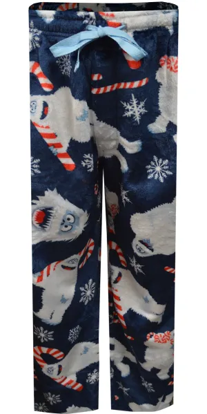 Rudolph The Red-Nosed Reindeer Bumble Candy Cane Plush Lounge Pants