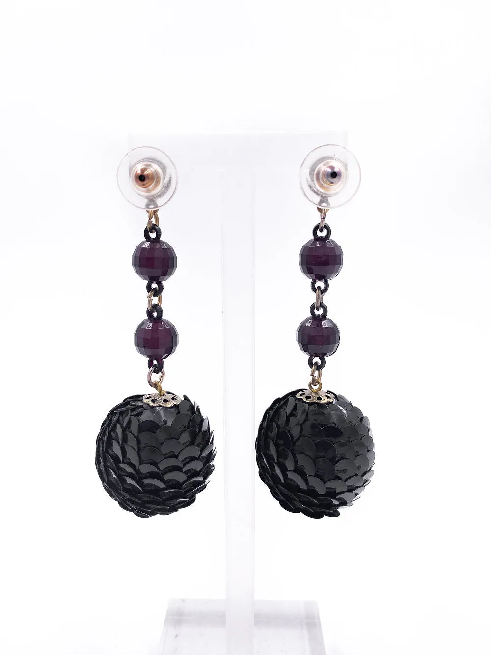 Sequin Ball Drop Earrings