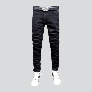 Slim men's solid jeans
