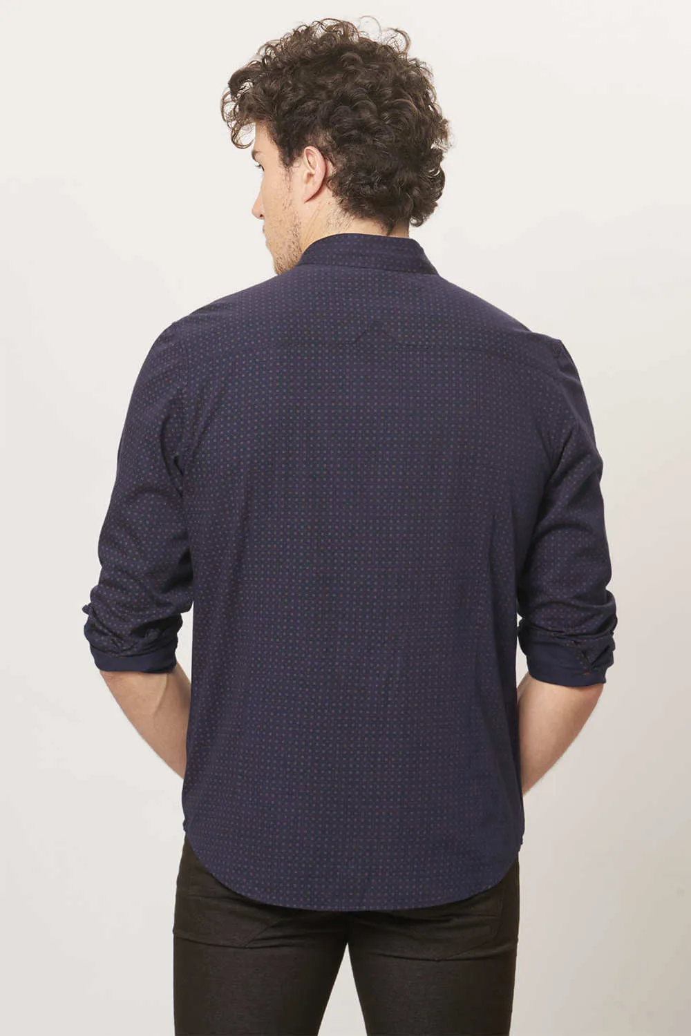 Slim Printed Satin Shirt
