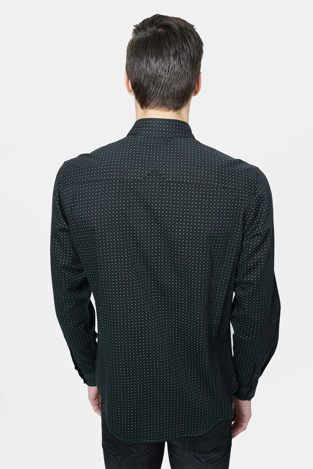 Slim Printed Satin Shirt