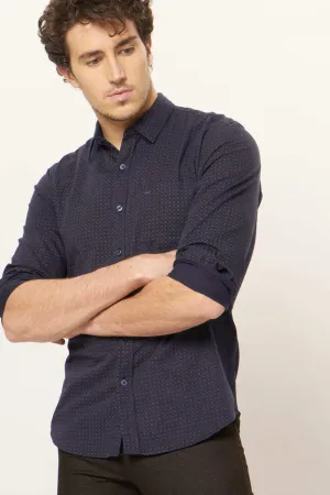 Slim Printed Satin Shirt