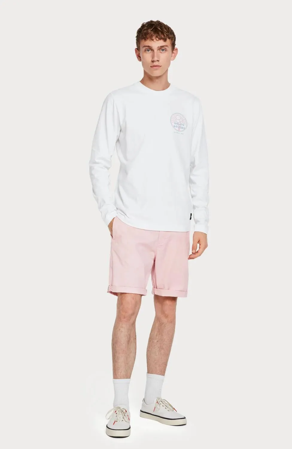Stretch Chino Shorts (Faded Pink)