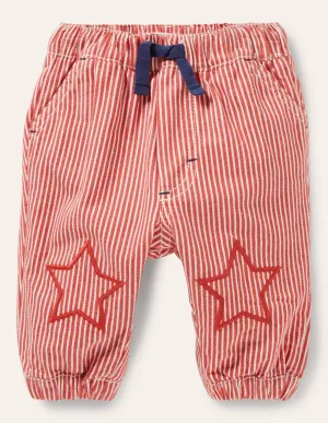 Stripy Trousers-Ivory/Strawberry Tart Ticking