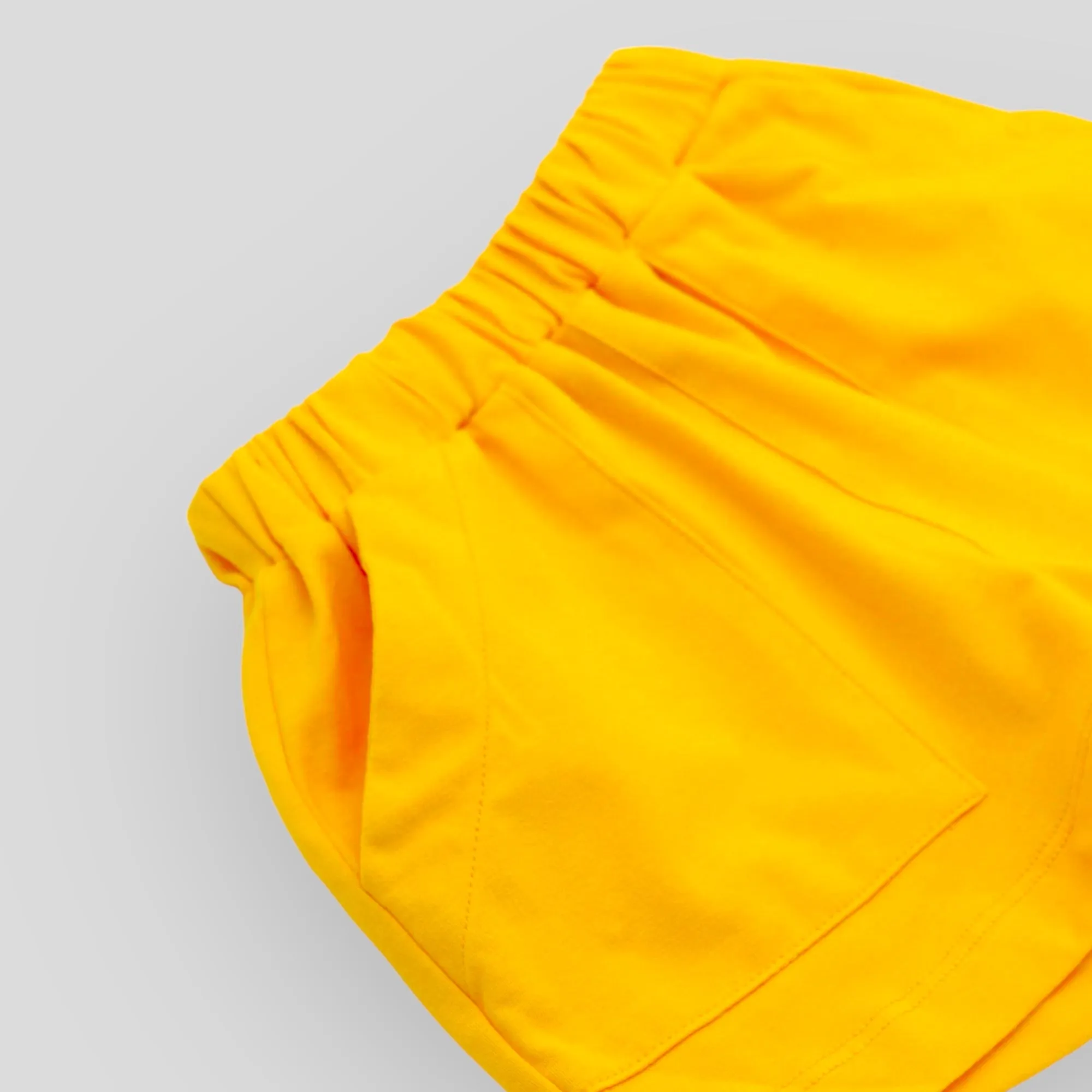 Sunny Yellow Cotton Knit Summer Short