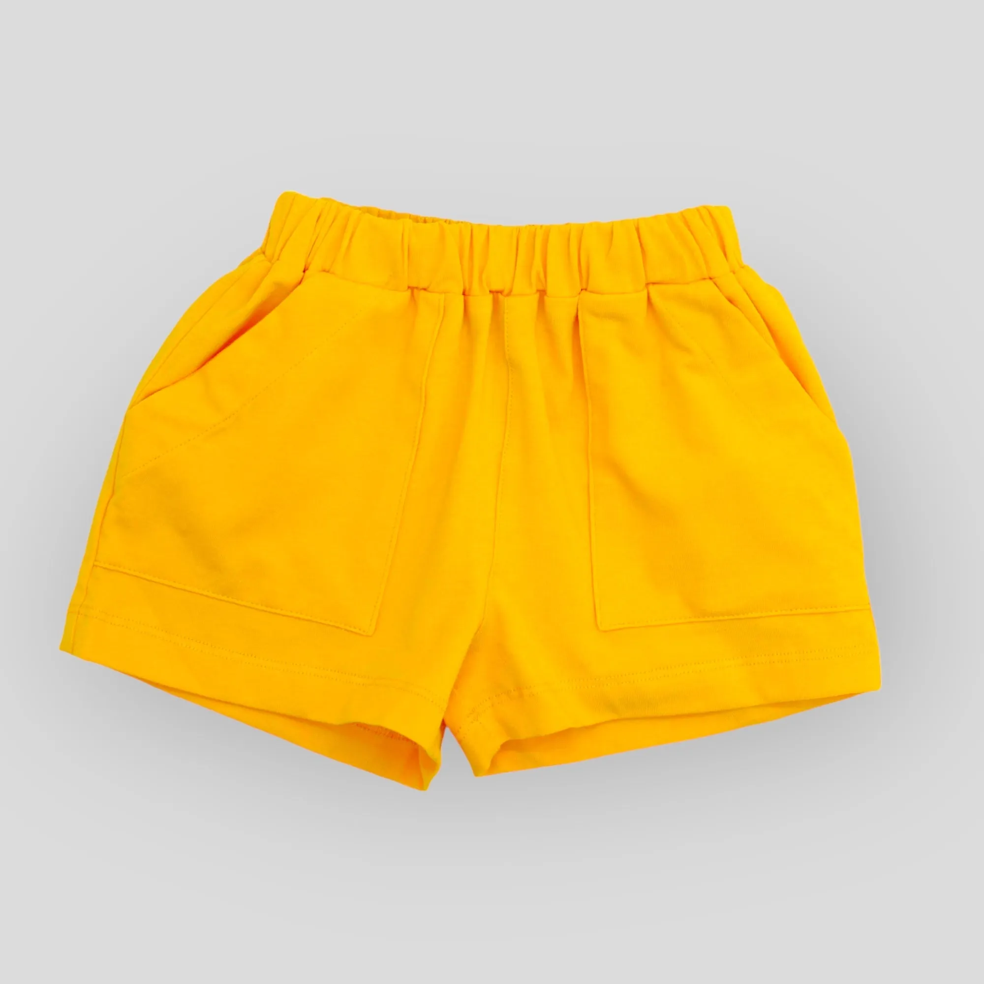 Sunny Yellow Cotton Knit Summer Short