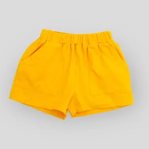 Sunny Yellow Cotton Knit Summer Short