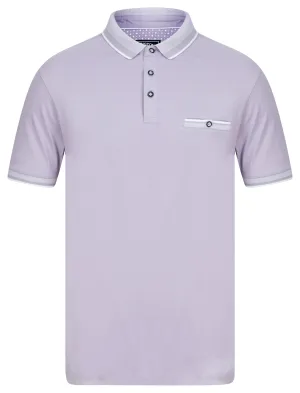 Tailworth Cotton Jersey Polo Shirt with Chest Pocket in Wisteria Lilac - Kensington Eastside
