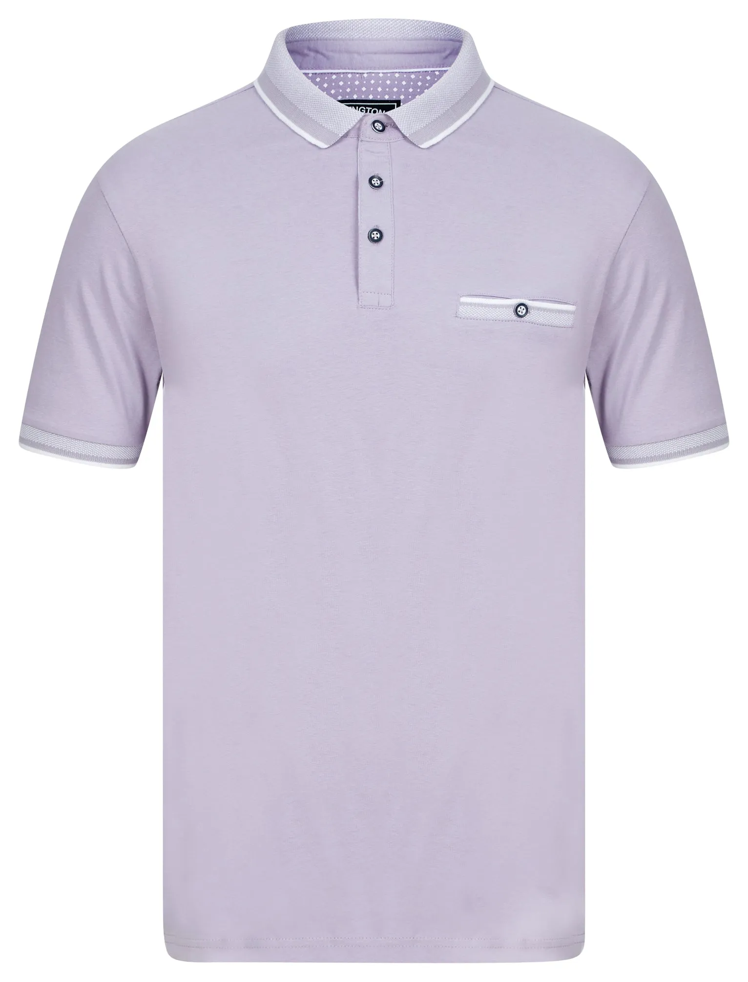Tailworth Cotton Jersey Polo Shirt with Chest Pocket in Wisteria Lilac - Kensington Eastside