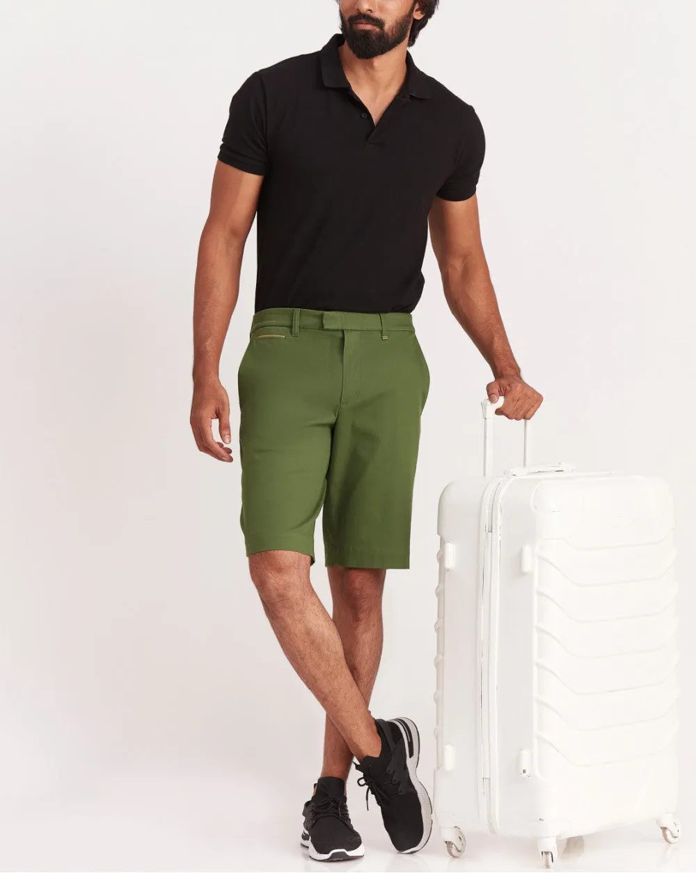 Tapered Fit Chino Shorts - Chive Green