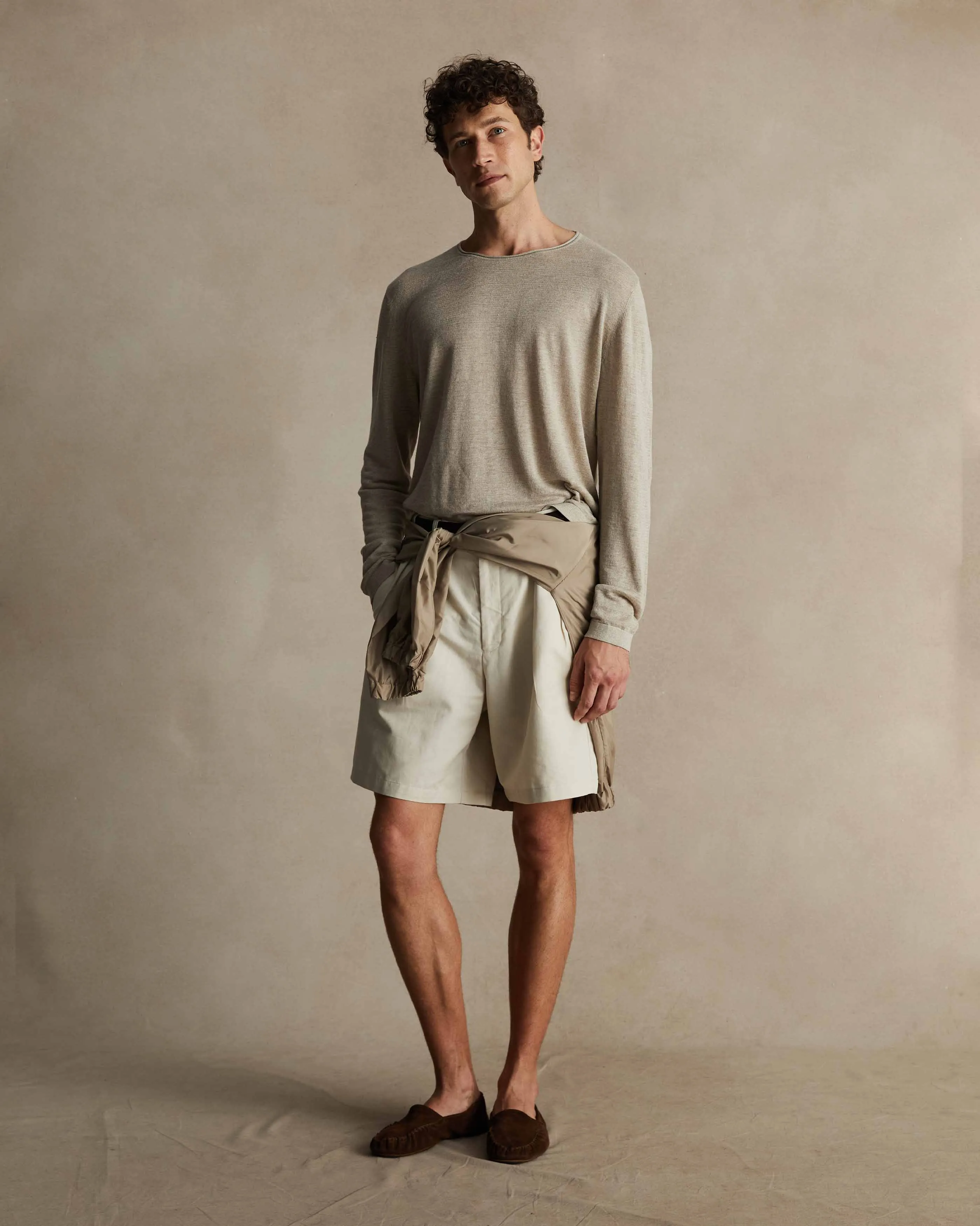 Taupe Linen Sweater