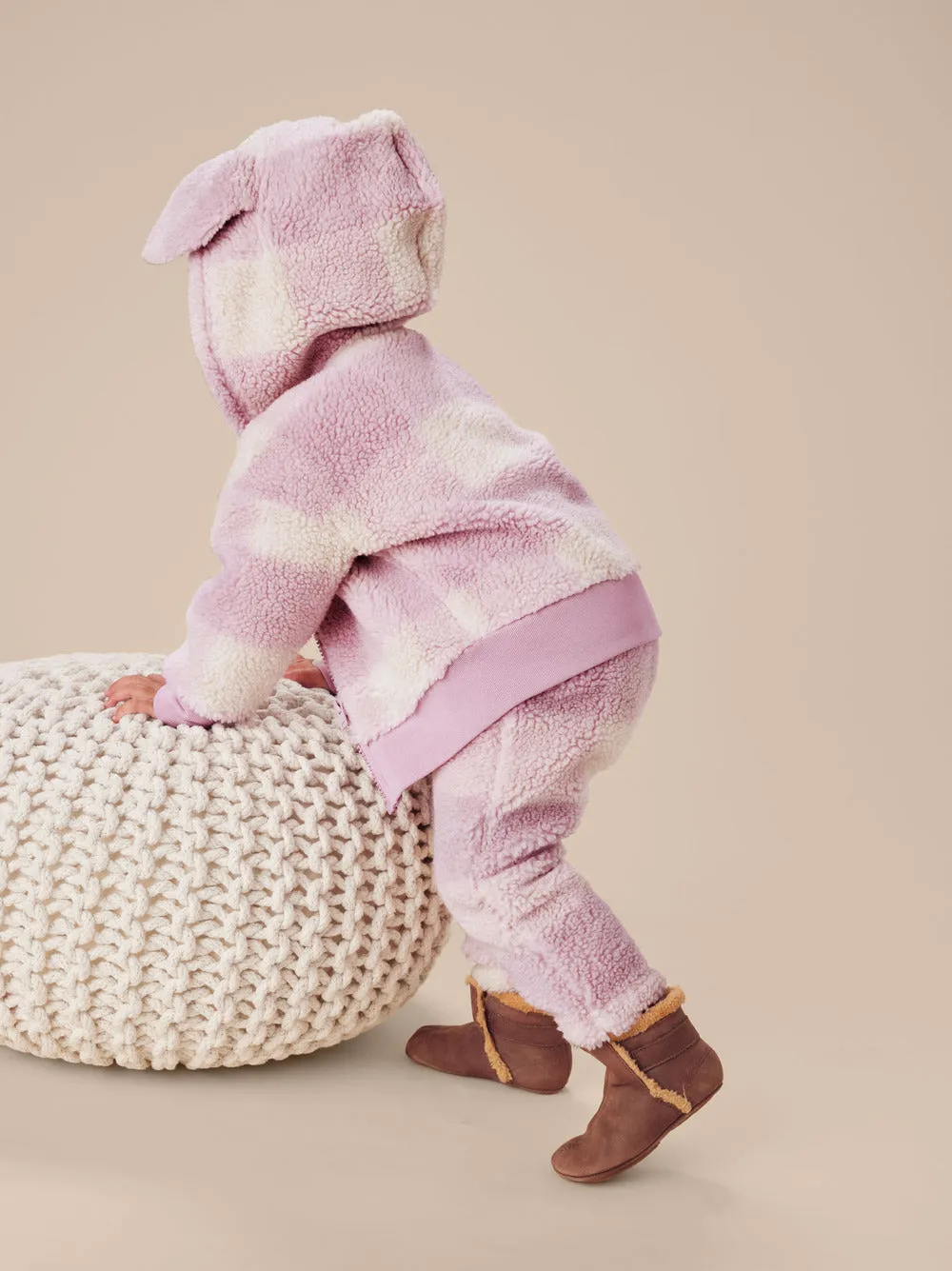 Teddy Fleece Baby Pants: Buffalo Plaid