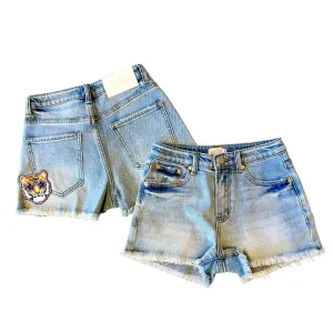 Tiger Patch Denim Shorts