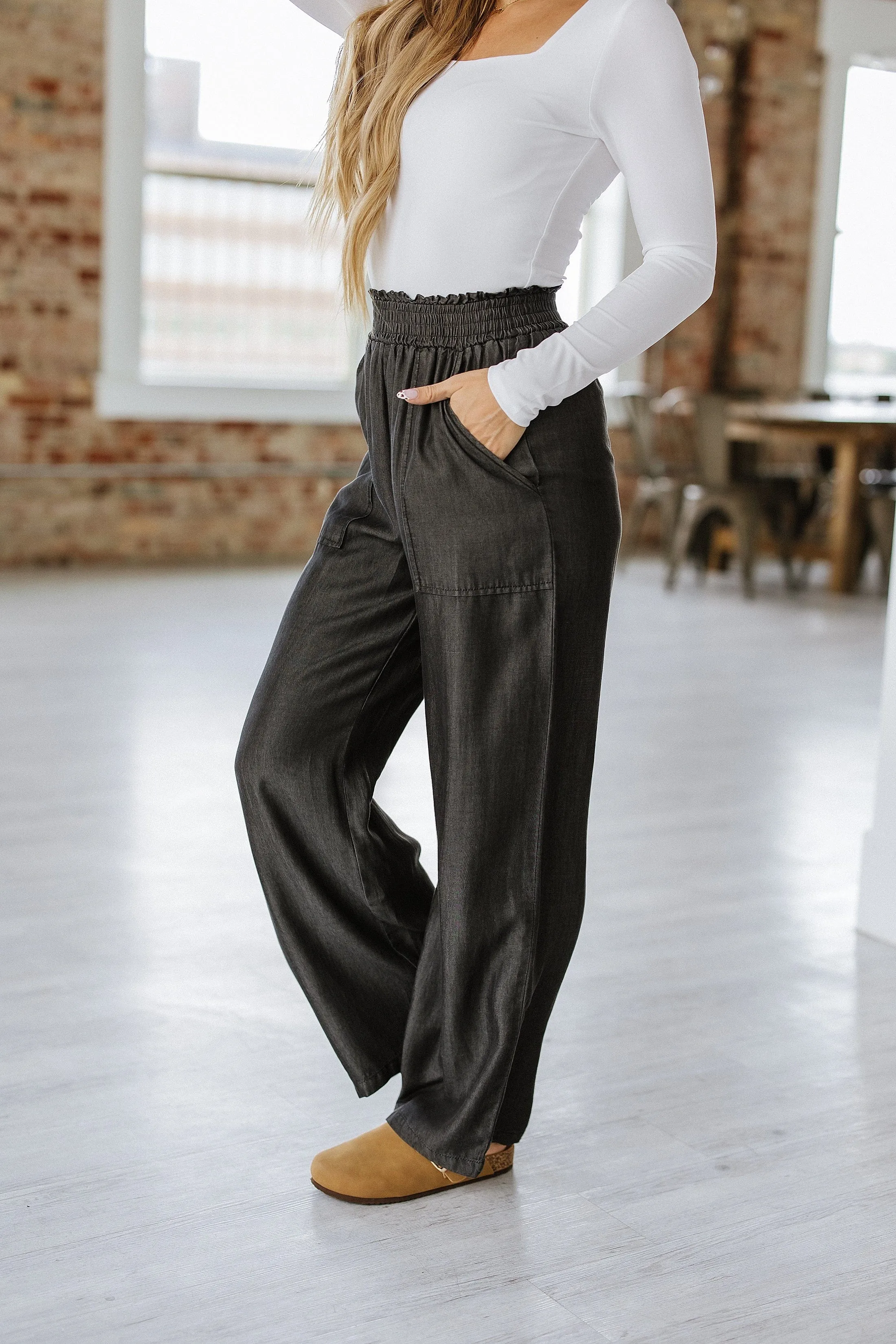 Walsh Smocked High Waist Wide Leg Jeans | DROPSHIP