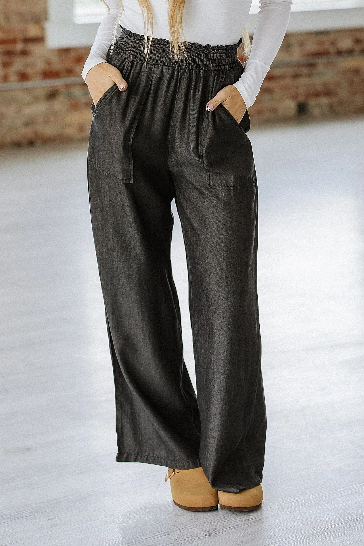 Walsh Smocked High Waist Wide Leg Jeans | DROPSHIP