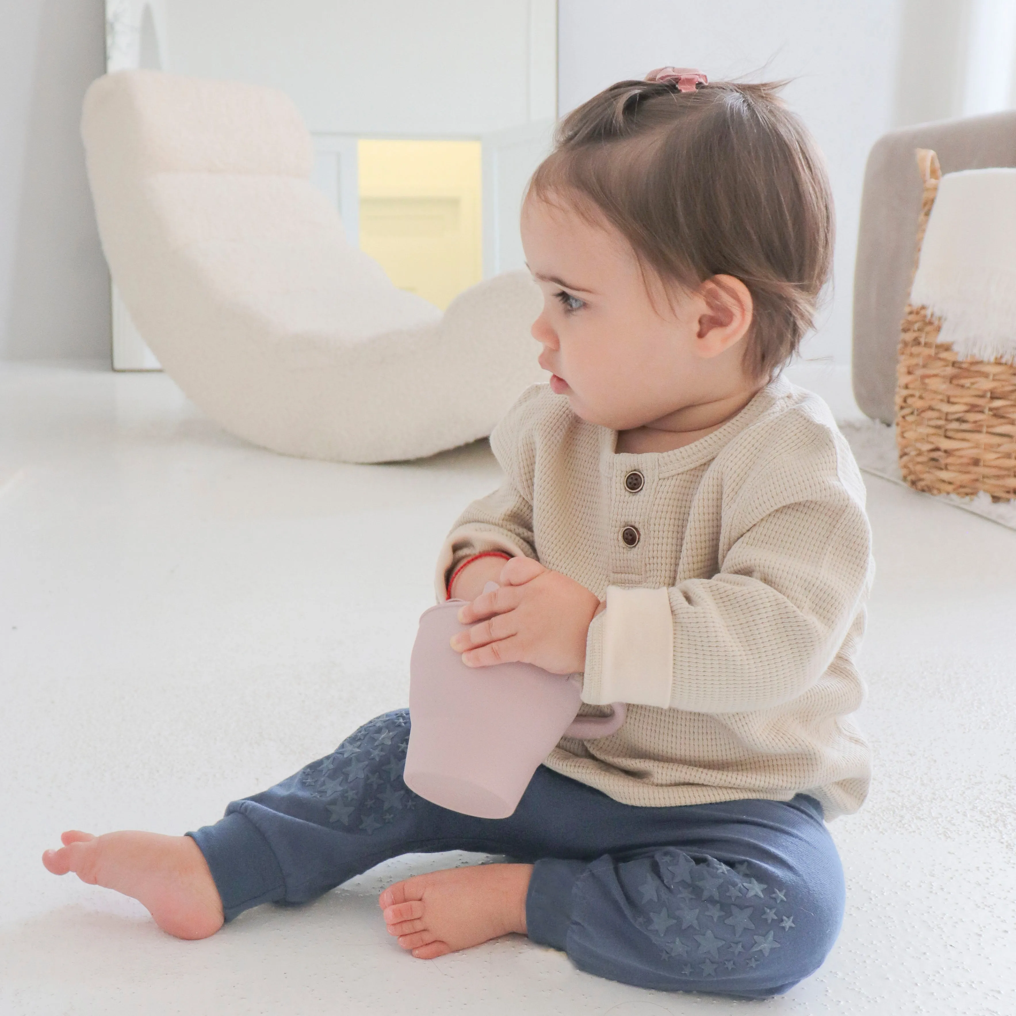 Washed Navy Crawling Harem Pant in 100% Organic Cotton