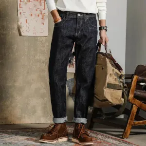 WIAOFELLAS  -  American Retro Denim Pants Men Back Paris Buckle Cowboy Cargo Pants Wear Resistant Jeans Labor Protection Work Trousers