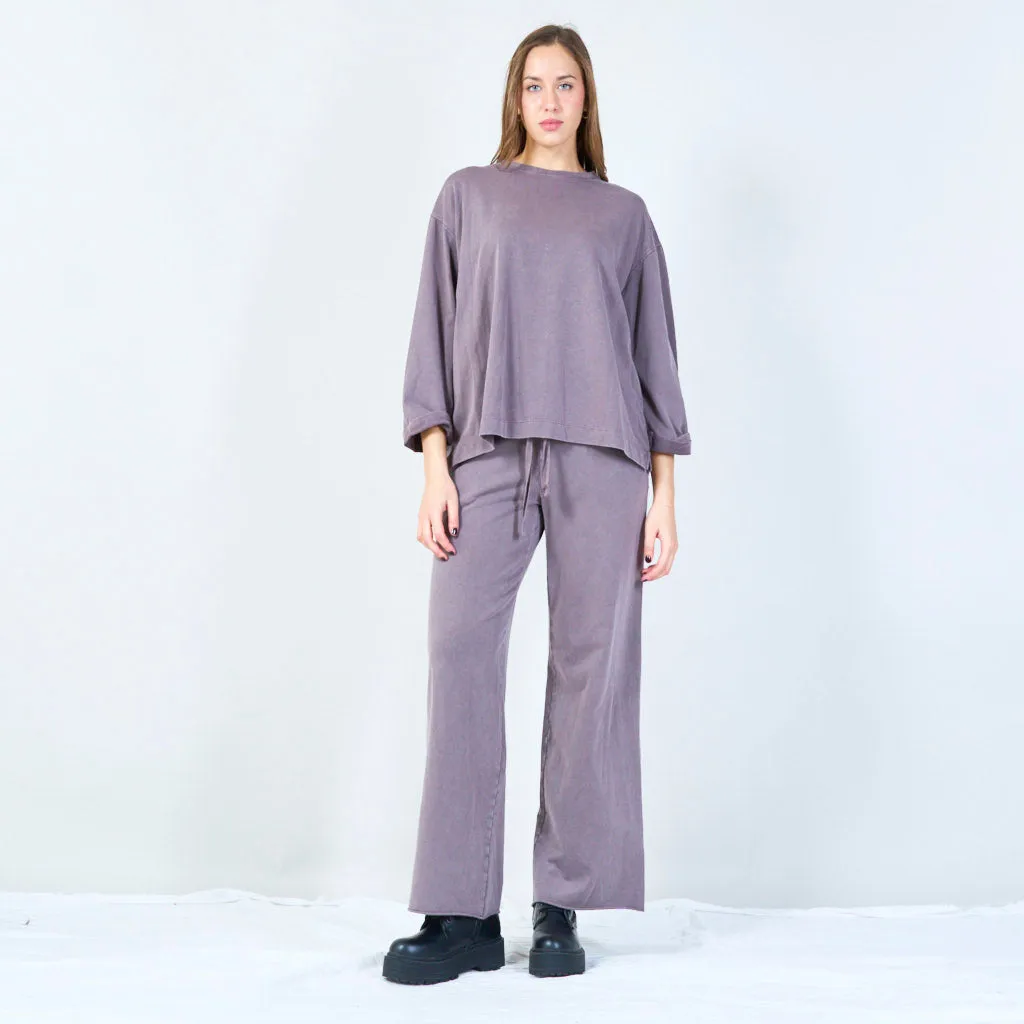 Wide-leg drawstring lounge pants wholesale