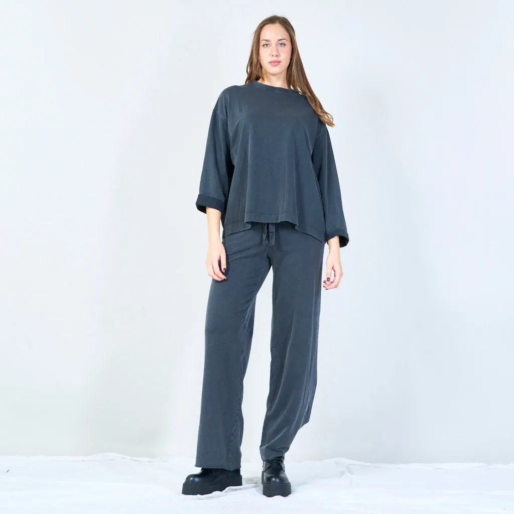 Wide-leg drawstring lounge pants wholesale