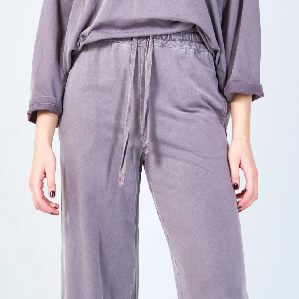 Wide-leg drawstring lounge pants wholesale
