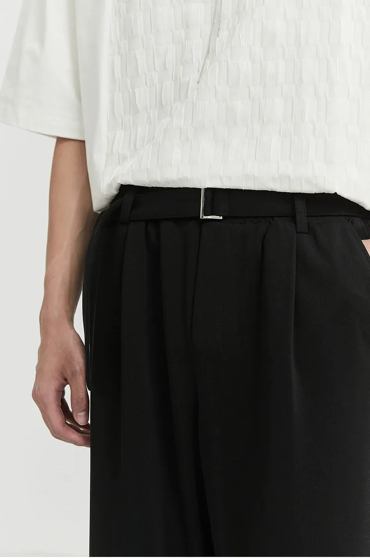 Wide Leg High Waist Single-Pleat Trousers