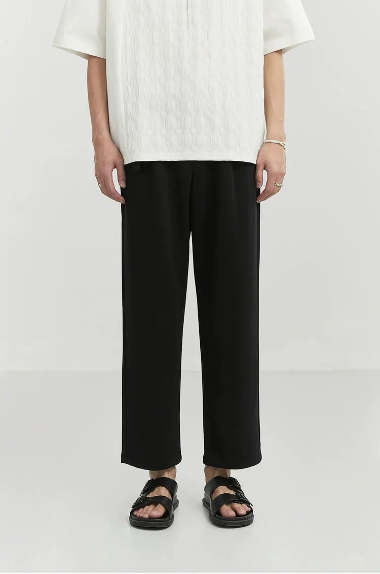 Wide Leg High Waist Single-Pleat Trousers