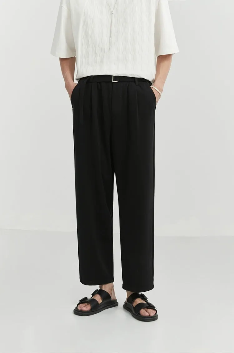 Wide Leg High Waist Single-Pleat Trousers