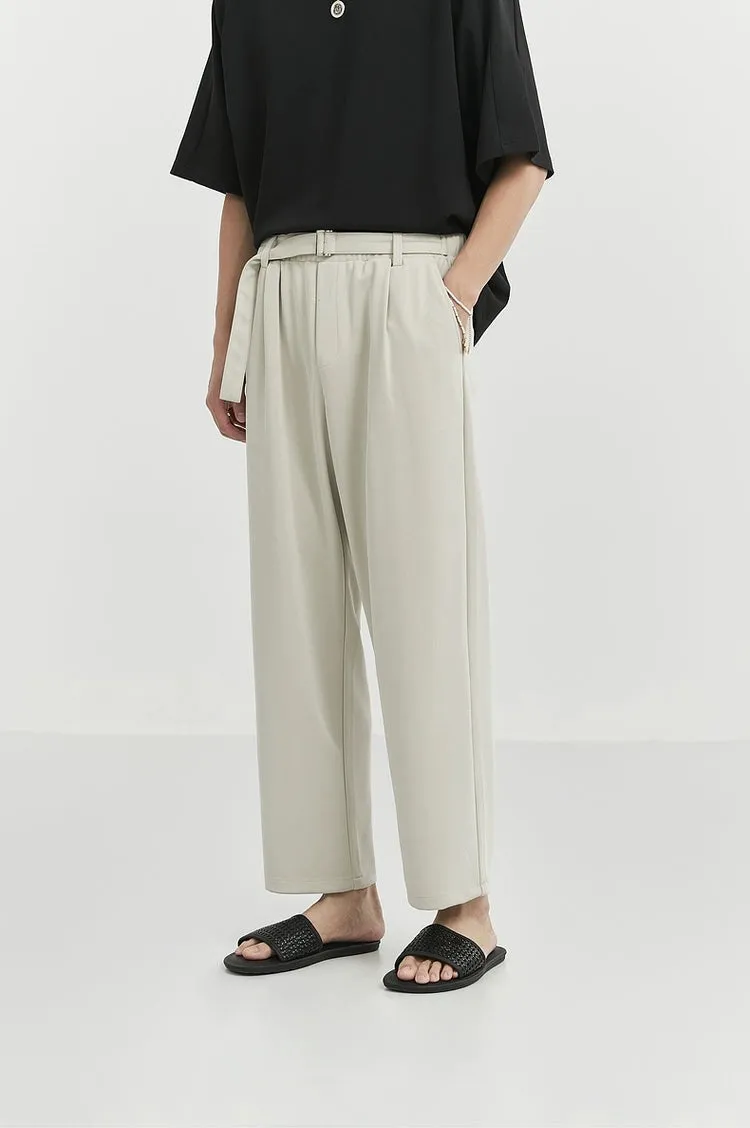 Wide Leg High Waist Single-Pleat Trousers