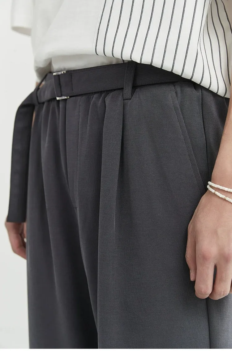 Wide Leg High Waist Single-Pleat Trousers