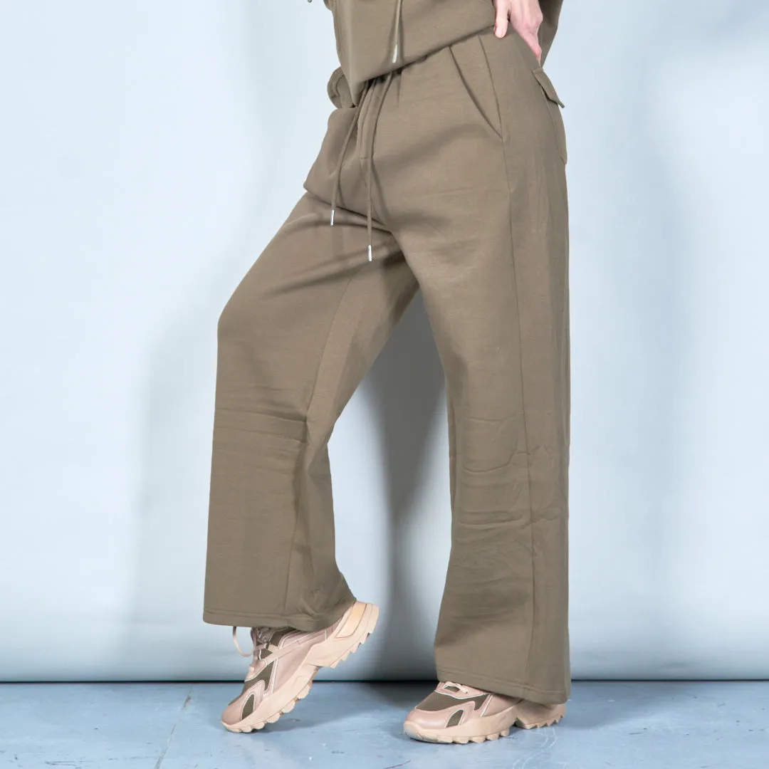 Wide-leg lounge pants with drawstring wholesale