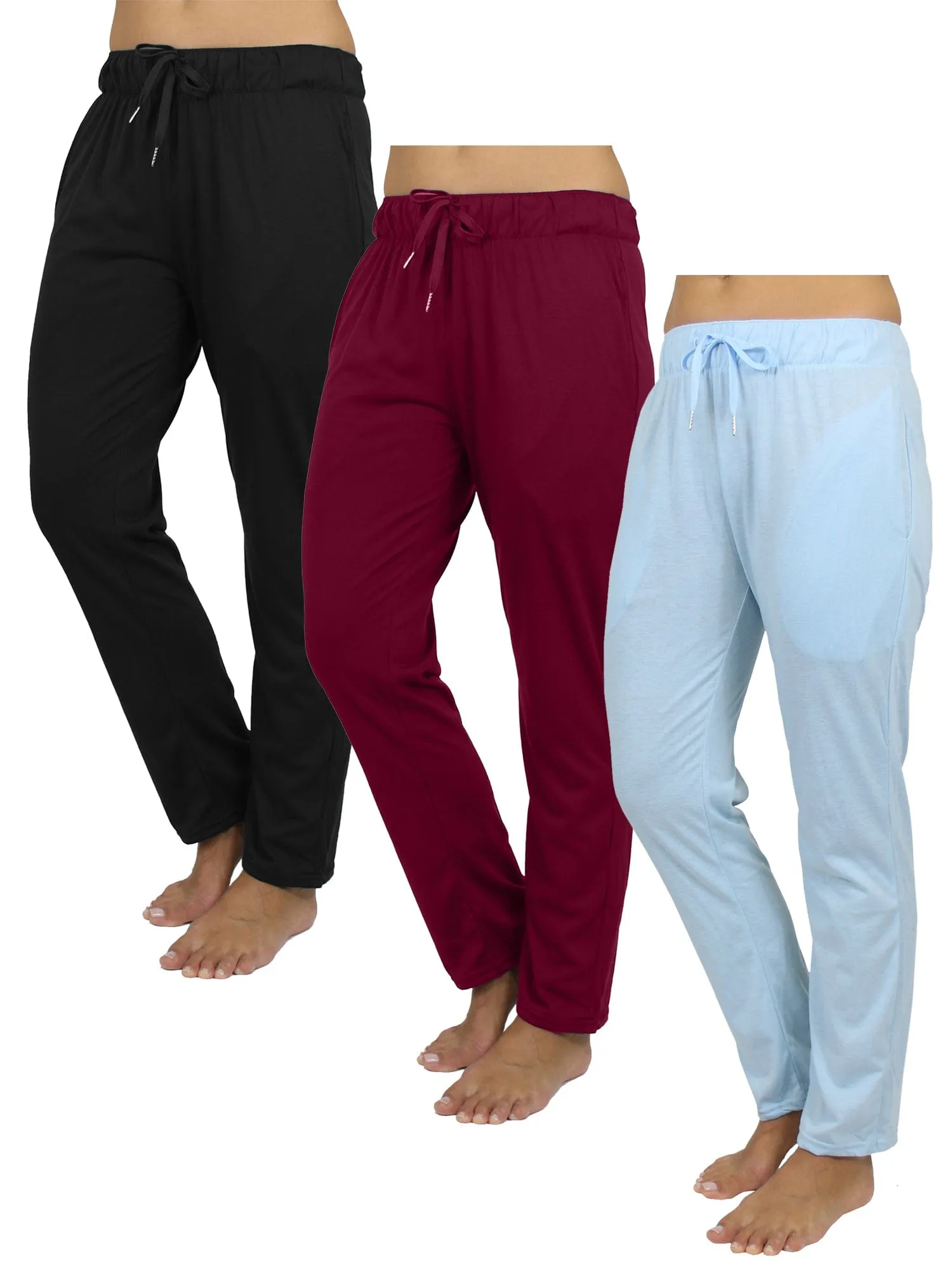 Women's 3 Pack Loose Fit Classic Lounge Pants (Sizes, S-3XL)