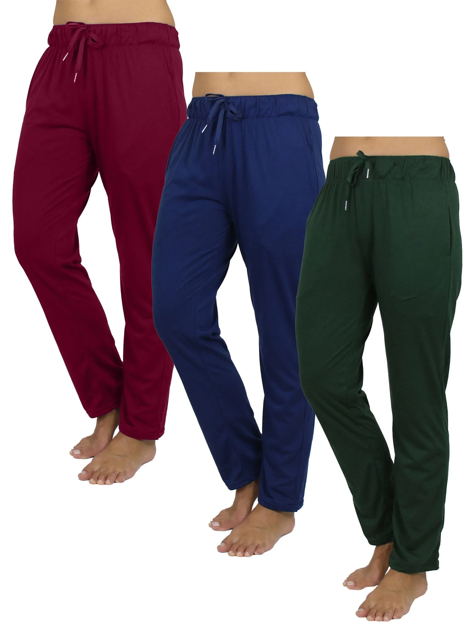 Women's 3 Pack Loose Fit Classic Lounge Pants (Sizes, S-3XL)